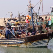 Fishing boat in Essouria port, Morocco