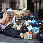 Garbage pills in Florence, Italy