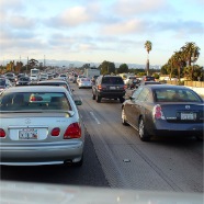 Traffic jam on LA Freeway